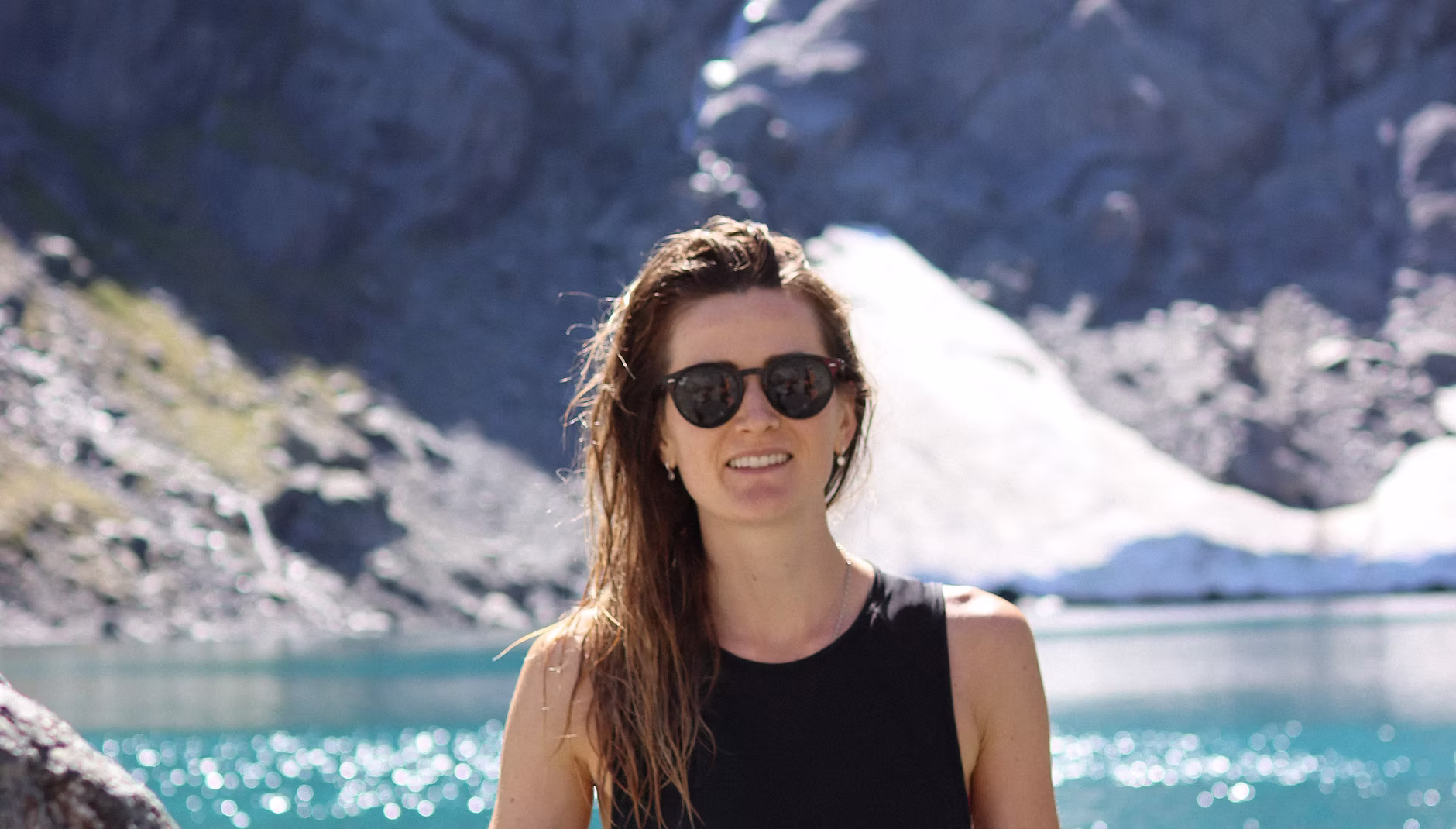 Laura Due in an alpine landscape